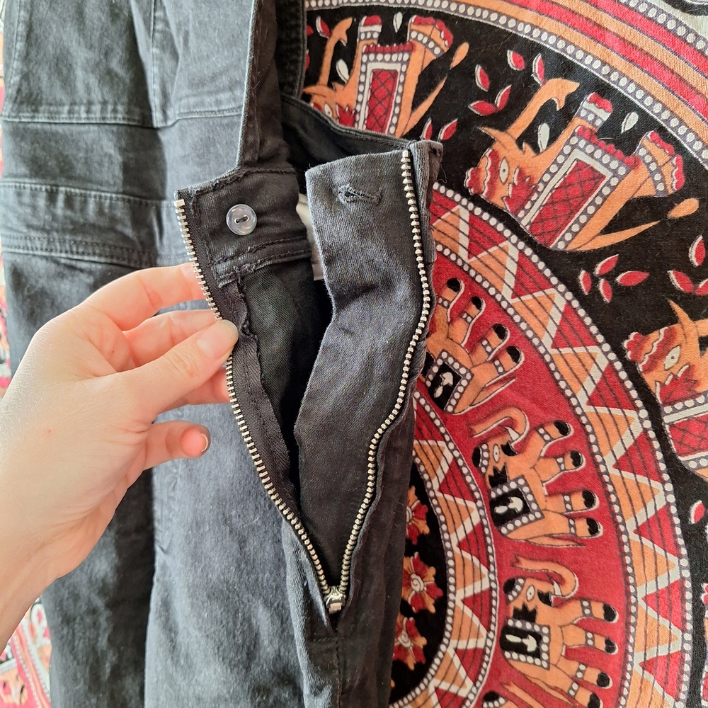 Divided Black Denim Skinny Leg Overalls - Picture 6 of 14
